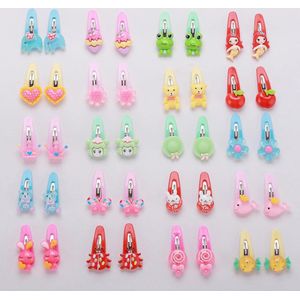 Meisje Haar Clips 40Pcs Cartoon Haar Hoofddeksels Gift Set Dier Kleine Snap Clips Haarspeldjes Leuke En Zoet Voor Baby Meisjes Kids Peuters