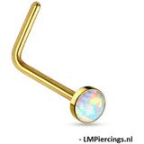 Neuspiercing L-bend opal gold plated