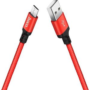 Hoco USB kabel naar Micro USB rood - 2 m