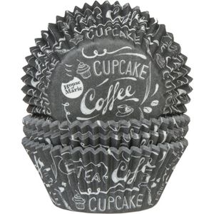 House of Marie Cupcake Vormpjes - Baking Cups - Koffie & Thee Krijtbord - pk/50