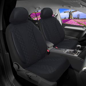 Autostoelhoezen voor Citroen C4 Cactus 1 2014-2018 in pasvorm, set van 2 stuks Bestuurder 1 + 1 passagierszijde N - Serie - N704 - Zwart