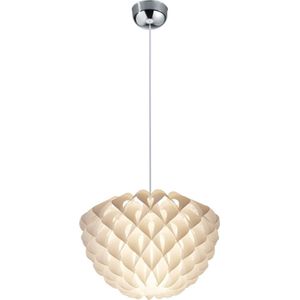 LED Hanglamp - Hangverlichting - Trion Talia - E27 Fitting - Rond - Mat Wit - Kunststof
