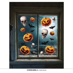 Fiestas Guirca - Raamstickers Halloween ( 30 x 40 cm, 3 sheets) - Halloween - Halloween Decoratie - Halloween Versiering