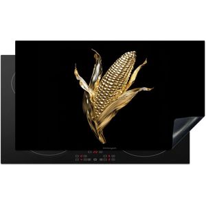 KitchenYeah® Inductie beschermer 91.2x52 cm - Mais - Eten - Goud - Zwart - Kookplaataccessoires - Afdekplaat voor kookplaat - Inductiebeschermer - Inductiemat - Inductieplaat mat - Keuken decoratie