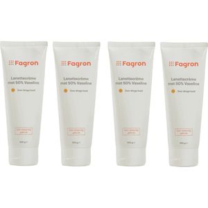 4 x Fagron Lanettecréme met 50% Vaseline - Voordeelverpakking