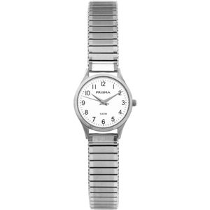 Dames Zilverkleurig Horloge van Prisma met Rekband 21 mm