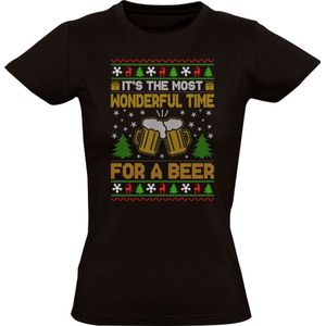 It's the most wonderful time for a beer Dames T-shirt - kerst - kerstmis - feestdag - bier - winter - christmas - feest - grappig - kerstshirt