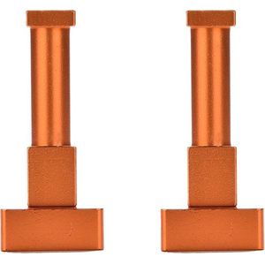 DW4Trading Aluminium Kapstok Haak - Vierkant - Oranje - Set van 2 stuks