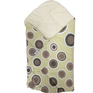 Babymatex - Wikkeldoek - omslagdoek baby - swaddle wrap - gevoerd - met klittebandsluiting - 80x80 cm - groen met donkere stippen