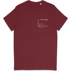 T Shirt Heren - Gepersonaliseerd - Trotse Vader Cadeau - Rood - XL