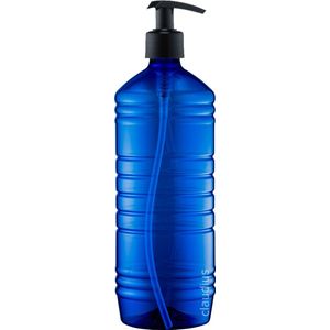 Lege Plastic Fles 1 liter PET blauw - met zwarte pomp - set van 10 stuks - Navulbaar - Leeg