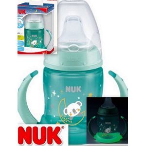 NUK | First Choice Night | Fles om te leren drinken | oplichtend in het donker| 150ml | 6-18m | groen | 6-18 maanden