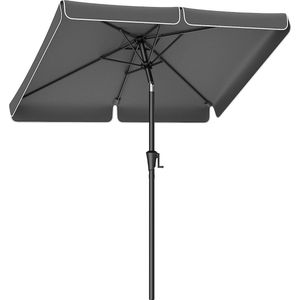 Parasol 200 X 150 Cm, Rechthoekige Balkonparaplu, Zonwering Upf 50+, 30° Aan Beide Zijden Buigbaar, Voor Tuin, Terras, Zonder Standaard