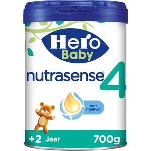 Hero Baby Nutrasense 4 (2+ Jaar) - Flesvoeding - 1 x 700gr - Peutermelk - met Melkvet - Palmolie Vrij
