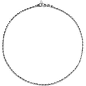 CO88 Collection 8CN-26409 Stalen Ketting - Koord Schakel - Kettinkje - Collier - 3mm - 40+5cm - Staal - Zilverkleurig
