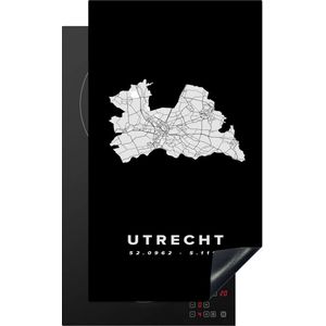 KitchenYeah® Inductie beschermer 30x52 cm - Utrecht - Zwart - Wegenkaart Nederland - Kookplaataccessoires - Afdekplaat voor kookplaat - Inductiebeschermer - Inductiemat - Inductieplaat mat