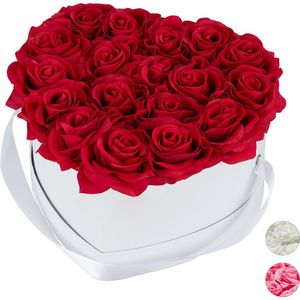 Relaxdays flowerbox - rozenbox - hart - wit - rozen doos - box - decoratie - Paars