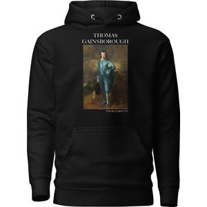 Thomas Gainsborough 'De Blauwe Jongen' (""The Blue Boy"") Beroemd Schilderij Hoodie | Unisex Premium Kunst Hoodie | Zwart | XXL