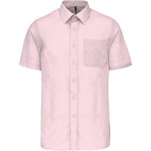 Overhemd Heren 6XL Kariban Korte mouw Pale Pink 65% Polyester, 35% Katoen