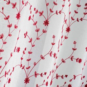 Kleine bloemenpaar, voile, wit/rood, 2 x 60 x 90 cm
