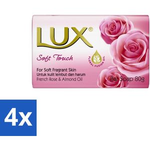 Lux - Zeep - Soft Touch - Hydraterend - Voor Geurige Huid - 80 g - Voordeelverpakking - 4 stuks
