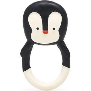 Lanco rubberen bijtring - Nui the Pinguin - zwart - wit