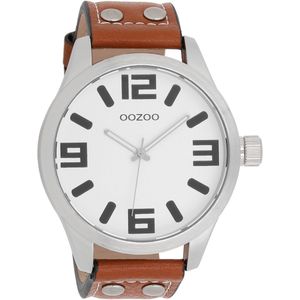 OOZOO Timepieces Polshorloge - C1001 - Cognac/Wit - 51 mm