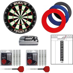 Bulls Complete dartset inclusief ring en schrijfbord - dartbord - dartpijlen - dartset