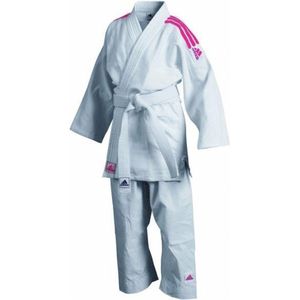 Judopak Adidas voor beginners & kinderen | J350 | Wit / Roze (Maat: 160)