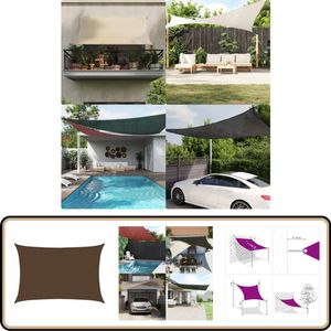 vidaXL Bruin HDPE Zonnezeil 4x5m Met UV-Bescherming Zonnezeil - Schaduwdoek - Uv-bescherming - Tuinaccessoires - Buitenleven