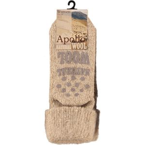 Apollo - 45% Wol - Huissokken Dames - Huissokken Heren Taupe - Maat 35-38