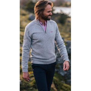 NZA - Grijze pullover met halve rits - Grey Melange