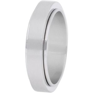 Lucardi Unisex Gerecycled stalen anxiety ring - Ring - Staal - Zilverkleurig - 22 / 69 mm