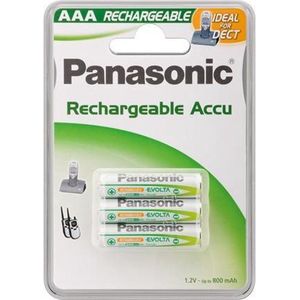 Panasonic AAA 750mAh NiMH 3-BL DECT Nikkel Metaal Hydride 800mAh 1.2V oplaadbare batterij/accu