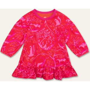 Drophy jersey dress 20 AOP Forest life Red: 128/8yr