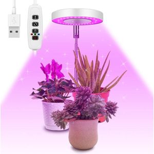 48 LED-Lampkralen Plantenlamp Met Timer USB - Verstelbare Groeilamp Volledig Spectrum Plantenlicht - Kamerplanten 3 Lichtmodi 10 Helderheid (Warm Licht)