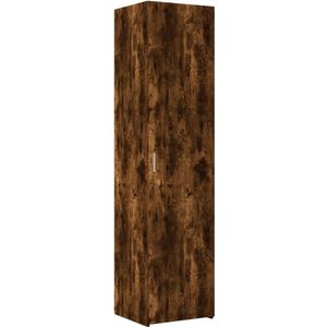 vidaXL - Hoge - kast - 45x42,5x185 - cm - bewerkt - hout - gerookt - eikenkleurig