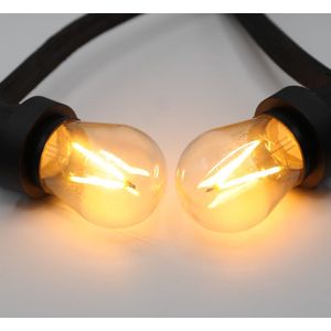 LumenXL lichtsnoer voor buiten 5 meter 15 fittingen - 3 watt 2650K LED filament lampen - IP44 dimmer