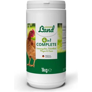 HÜHNER Land - 4in1 Compleet - Rondom verzorging voor pluimvee - Voor Kippen en Kwartels (1 kg)