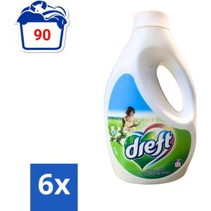 Dreft - Vloeibaar Wasmiddel - Gekleurde Was - Ochtendfris - 15 Wasbeurten - Voordeelverpakking - 6 stuks