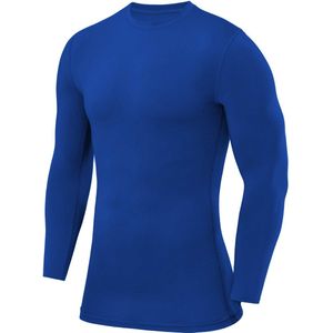 PowerLayer Jongens Compression Basislaag Top Lange Mouw Onderhemd - Helderblauw, 8-10 Jaar