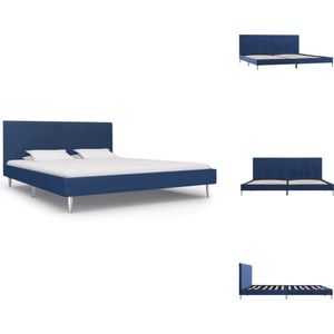 vidaXL Bedframe Klassiek Blauw - 208 x 185 x 81 cm - Stevig en Duurzaam - Bed