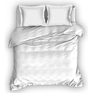 Premium Egyptisch Percale Katoen Tweepersoons Dekbedovertrek Uni Wit | 200x200/220 | Zacht En Elegant | Excellente kwaliteit