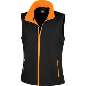 Result Kernvrouwen/dames Printklare Softshell-bodywarmer (Zwart / Oranje)