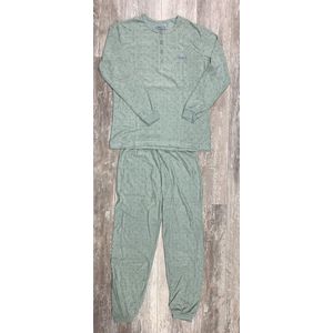 Dames pyjama badstof 631361 groen maat S