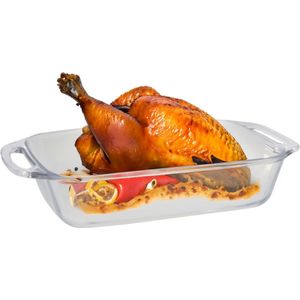 Marinex Ovenschaal van borosilicaat glas - rechthoek - 2.7 Liter - 35 x 20 x 7 cm - serveerschaal