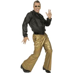 Goudkleurige glitter disco broek voor mannen - Verkleedkleding - Maat M/L