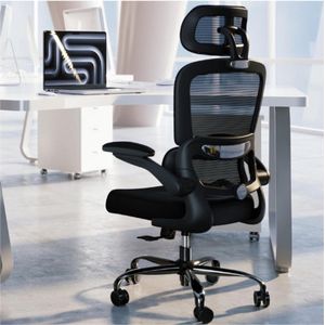 Bureaustoel - Ergonomische Draaistoel Met Ademend Mesh - Verstelbare Zithoogte & Rugleuning - Comfortabele Werkstoel Voor Kantoor & Thuis (Zwart)