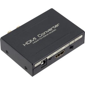 HDMI Audio Extractor 4K/2K - HDMI In naar HDMI Out + Optisch (SPDIF) Out & L/R RCA Out - PASS, 2.1CH & 5.1CH