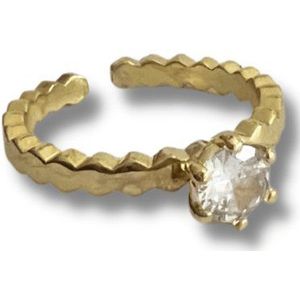 Zatthu Jewelry - N21AW404 - Ieva ring met kristal goud